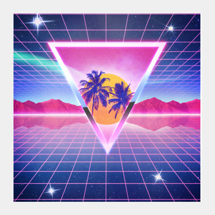 Square Art Prints, Electric dreams, 80s rero futuristic Square Art Prints