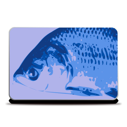 Laptop Skins, Abstract Rohu Fish Blue Laptop Skin