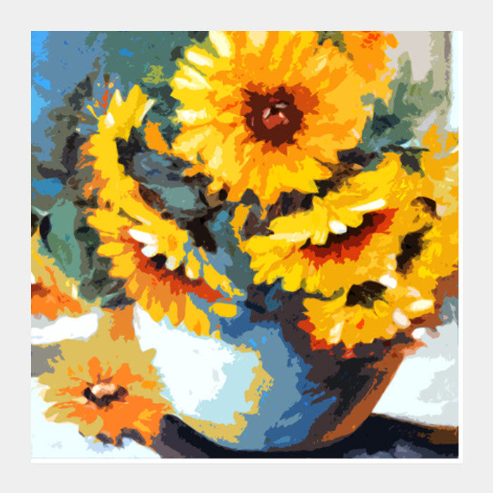 flower and pot Square Art Prints