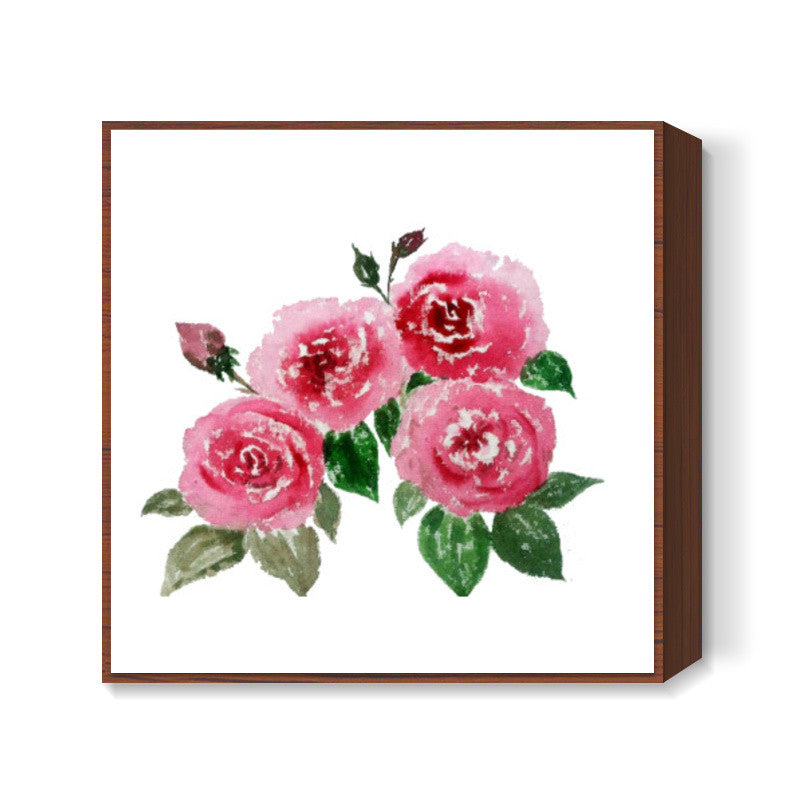 Pink Roses Square Art Print
