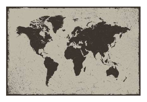 Deep Black Tropical World Map Wall Art