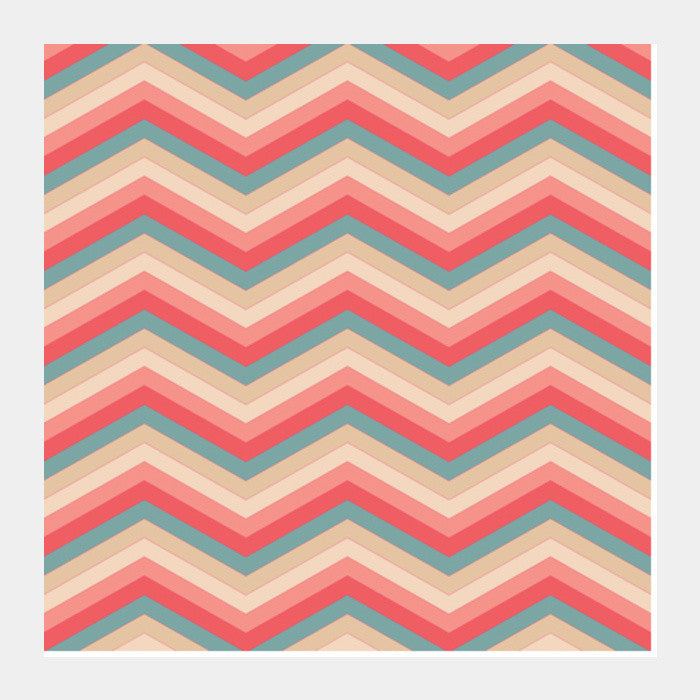 Colorful Zig Zag Abstract Print  Square Art Prints