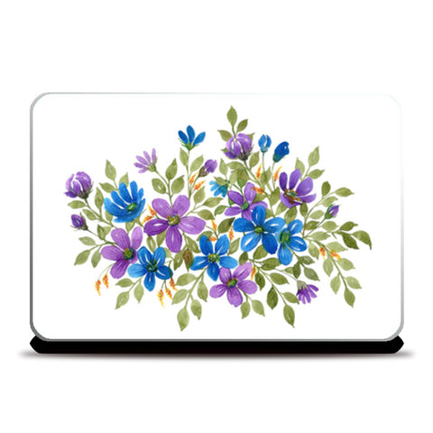 Beautiful Bouquet Of Watercolor Spring Flowers Laptop Skins