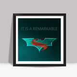 superman vs batman Square Art Prints