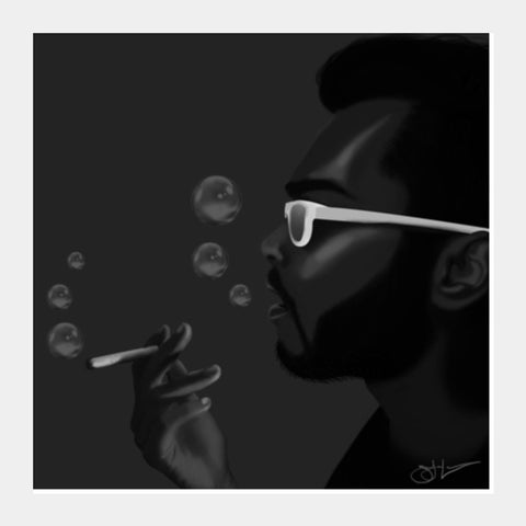 Smoke Bubbles Square Art Prints