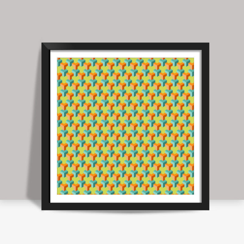 3d pattern 002 Square Art Prints