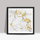 Gold on marble Square Art Prints