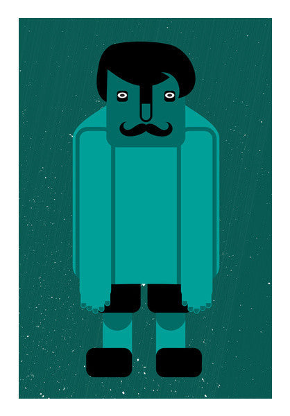 Square Man With Moustache Art PosterGully Specials
