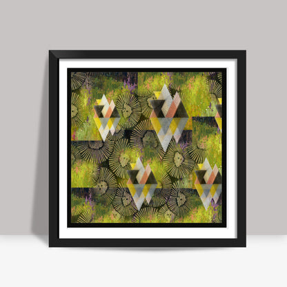 olive absract wall art Square Art Prints