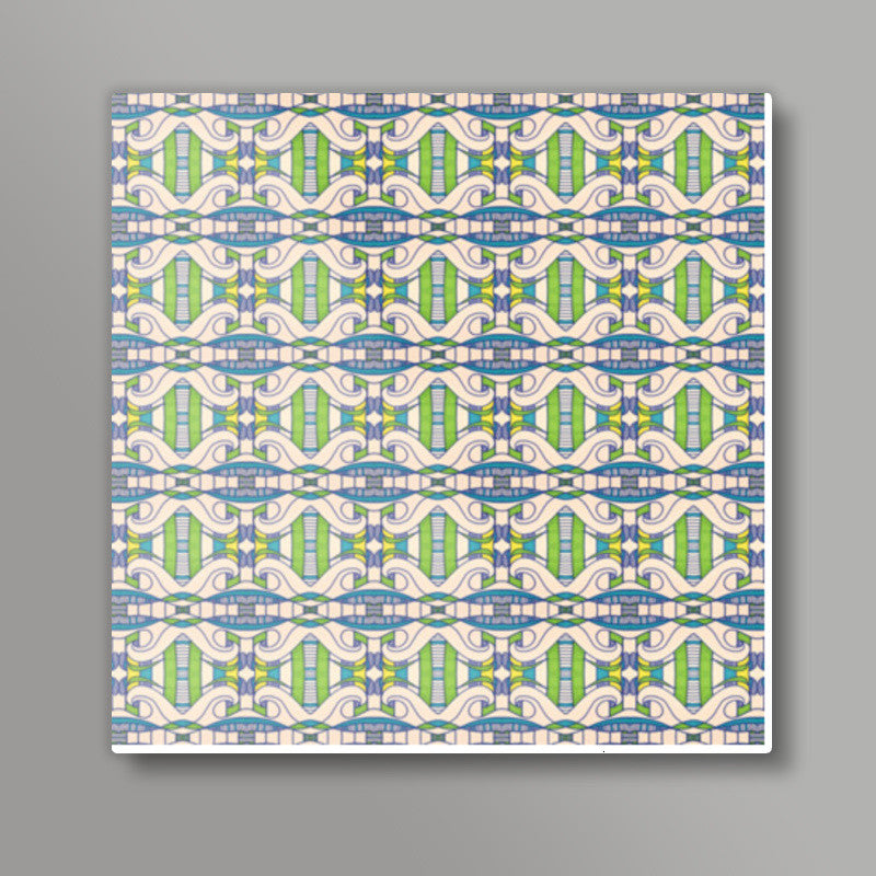 Decorative Wavy Lines Wallpaper Modern Design Pattern Square Art Prints
