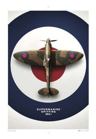 Wall Art, Supermarine Spitfire MK1 | Unique & Limited, - PosterGully
