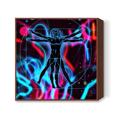 Vitruvian Man Psychedelic Square Art | Loco Lobo