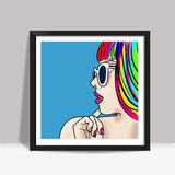 colorful monster Square Art Prints