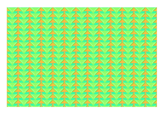 Trippy Triangles | Green orange Wall Art