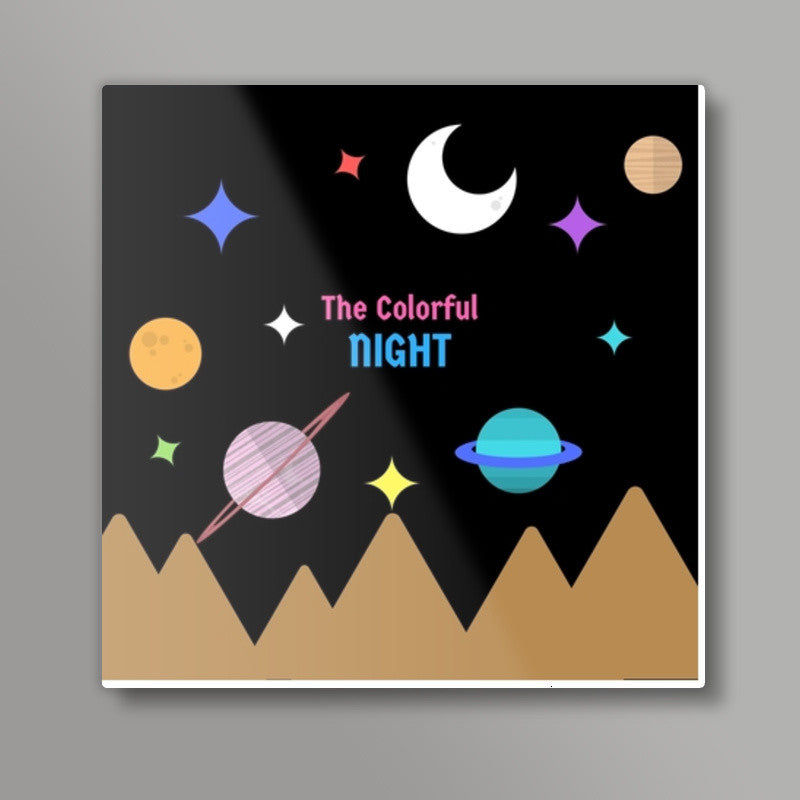 THE COLORFUL NIGHT Square Art Prints