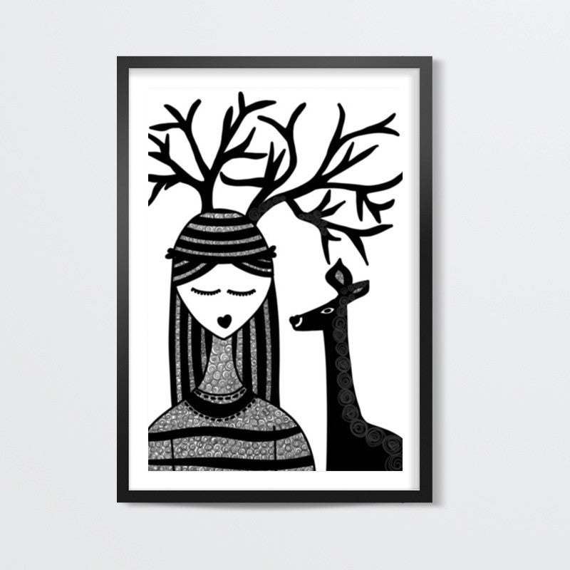 The Girl & the deer 3 Wall Art