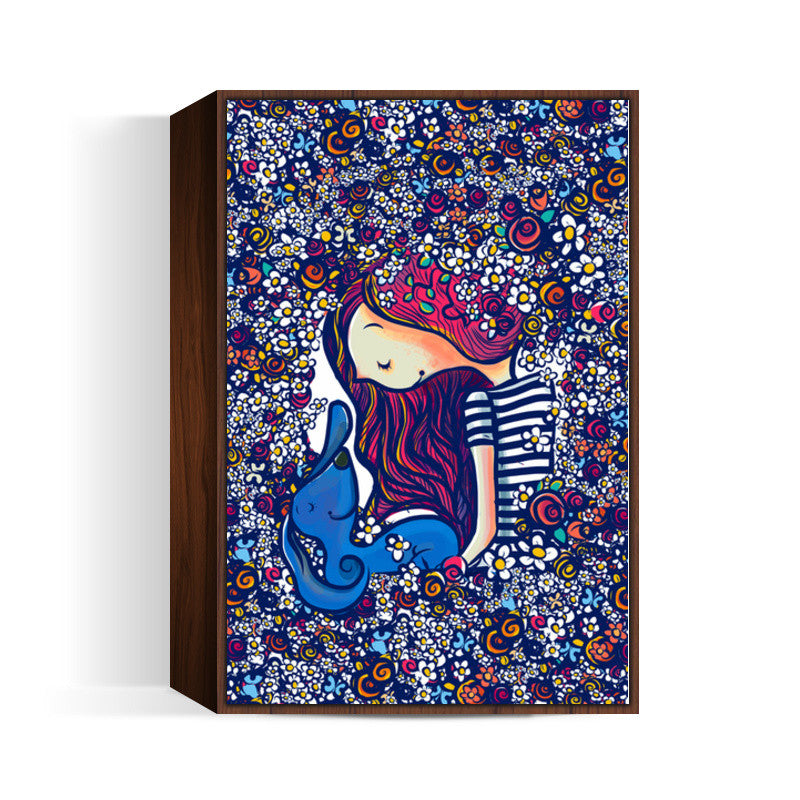 girl and her dog Wall Art