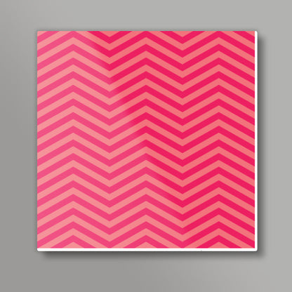 Light Pink and Dark Pink Zig Zag Square Art Prints