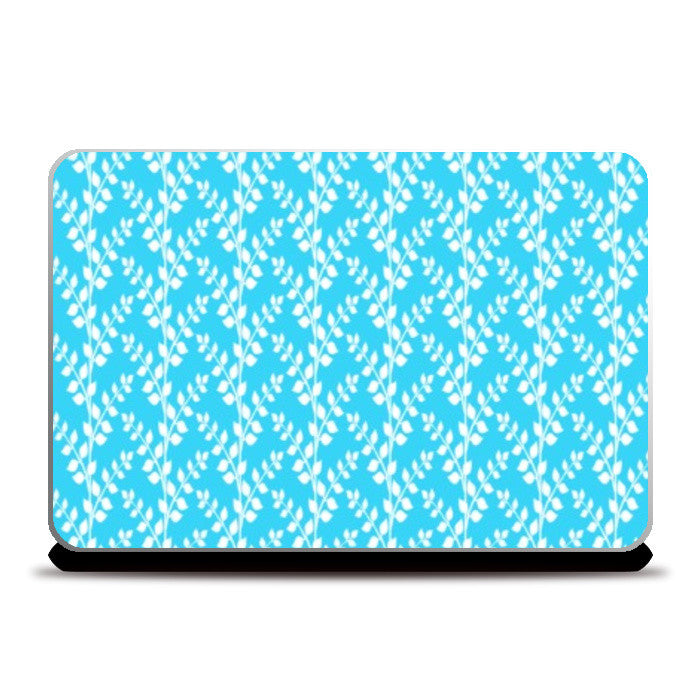 Laptop Skins, Leaves/Leaf Design Blue White Pattern  Laptop Skins