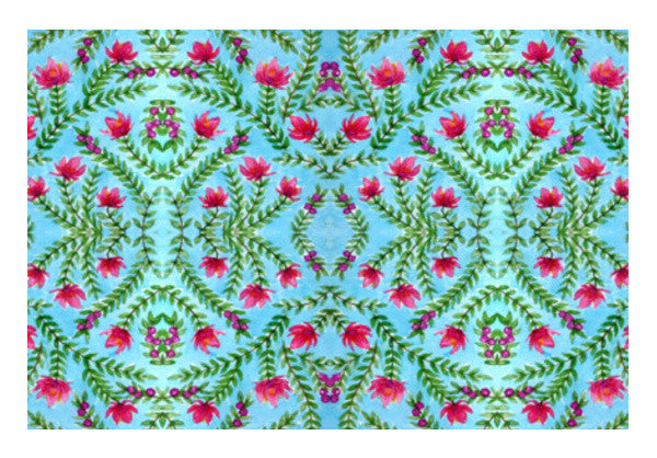 Wall Art, Beautiful Pink Spring Flowers Pattern Watercolor Floral Background Wall Art