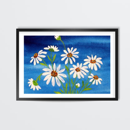 White Daisy Flowers Wall Art