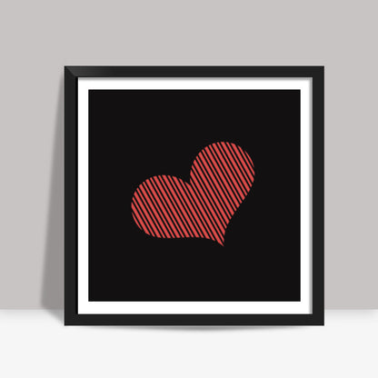 Line Heart Square Art Prints
