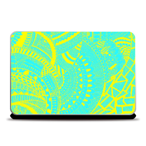 Laptop Skins, Yellow-Blue doodle-laptopskin