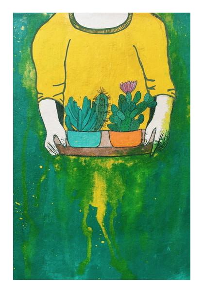 PosterGully Specials, Cactus Girl Wall Art