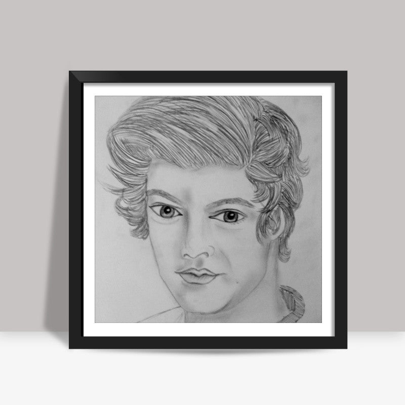 Harry Styles Sketch Square Art Prints