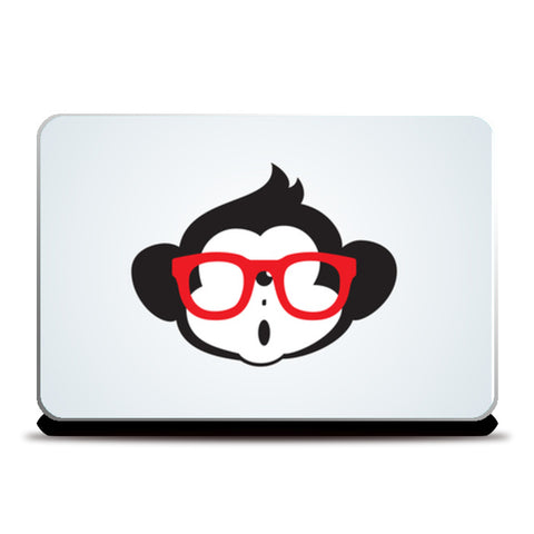 Cute monkey with glasses Laptop Skins