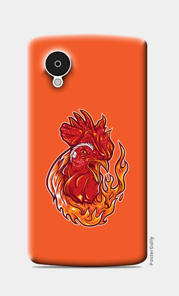 Rooster On Fire Nexus 5 Cases
