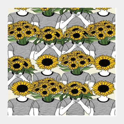 Sunflowers Collage Square Art Prints