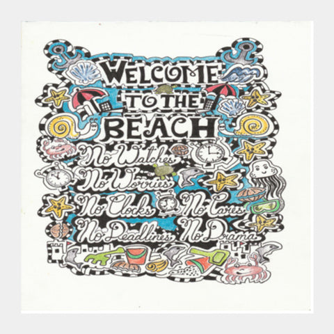 Square Art Prints, WHY go to the beach? Square Art Prints