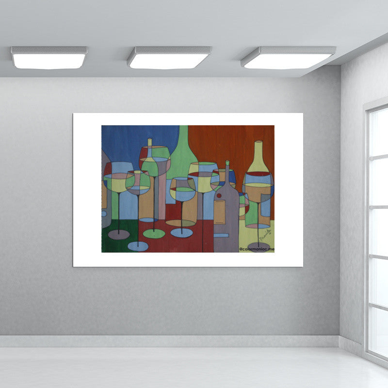 Wine Bottles Abstract Wall Art