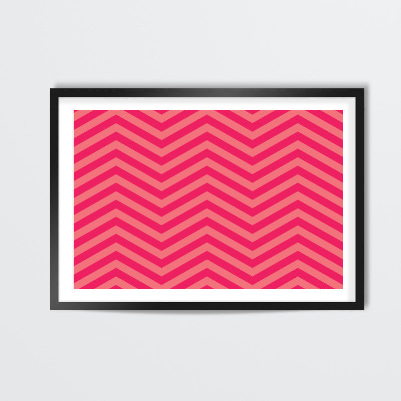 Light Pink and Dark Pink Zig Zag Wall Art