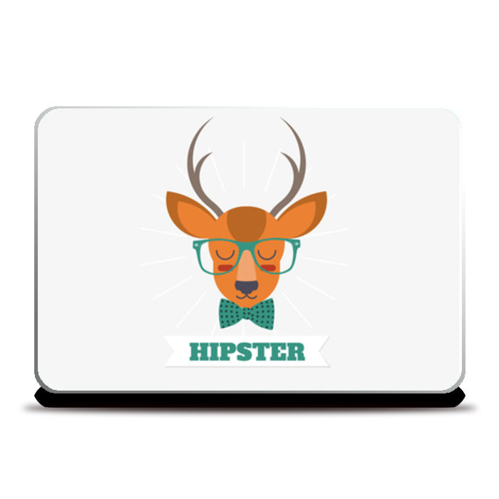 Deer dressed up in hipster style Laptop Skins