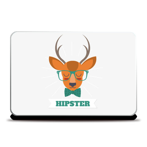 Deer dressed up in hipster style Laptop Skins
