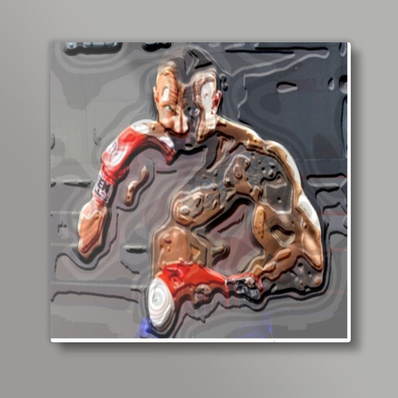 Stone Hard Boxer Square Art Prints