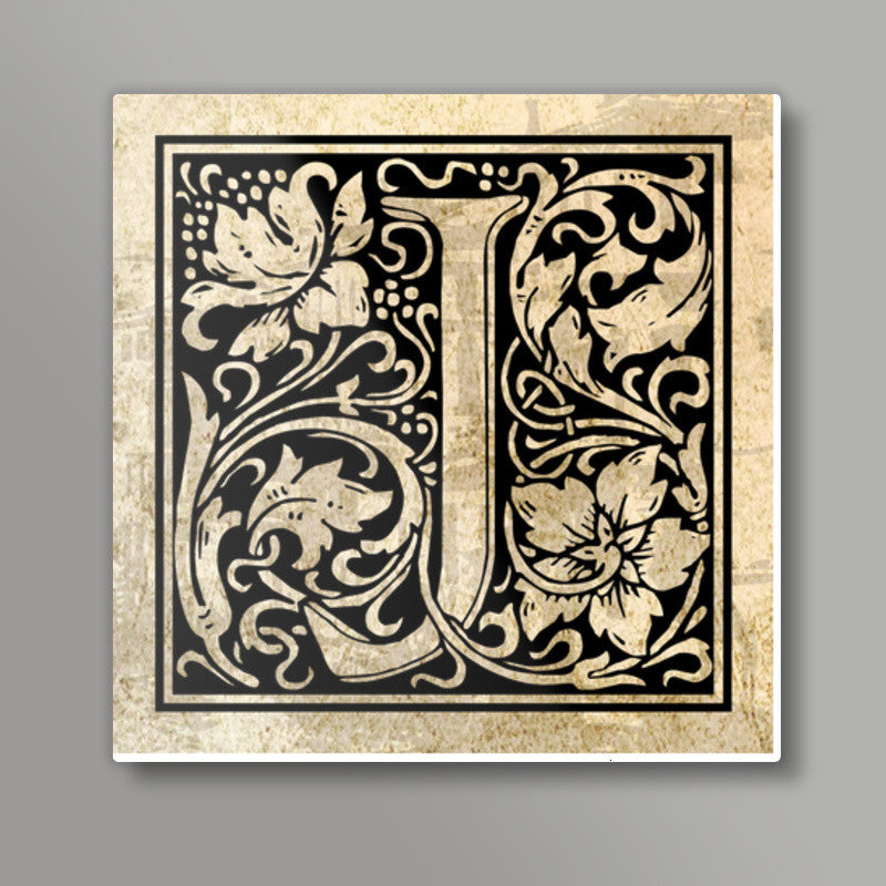 Ornate J Square Art Prints
