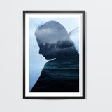 Ocean woman silhouette Wall Art