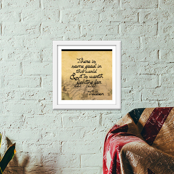 Lord of the rings middle earth frodo sam qoute Premium Square Italian Wooden Frames