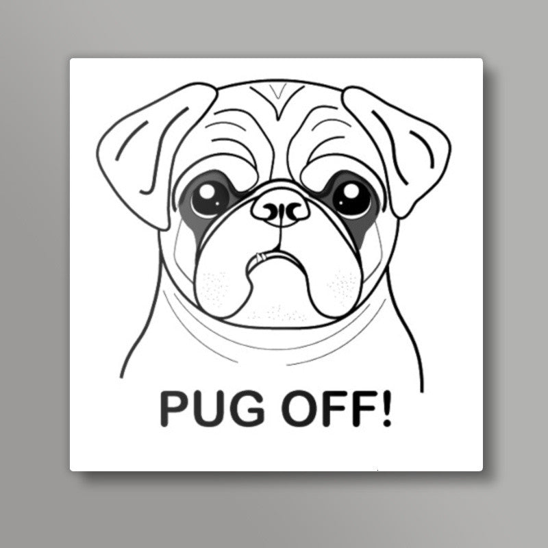 Angry Pug Square Art