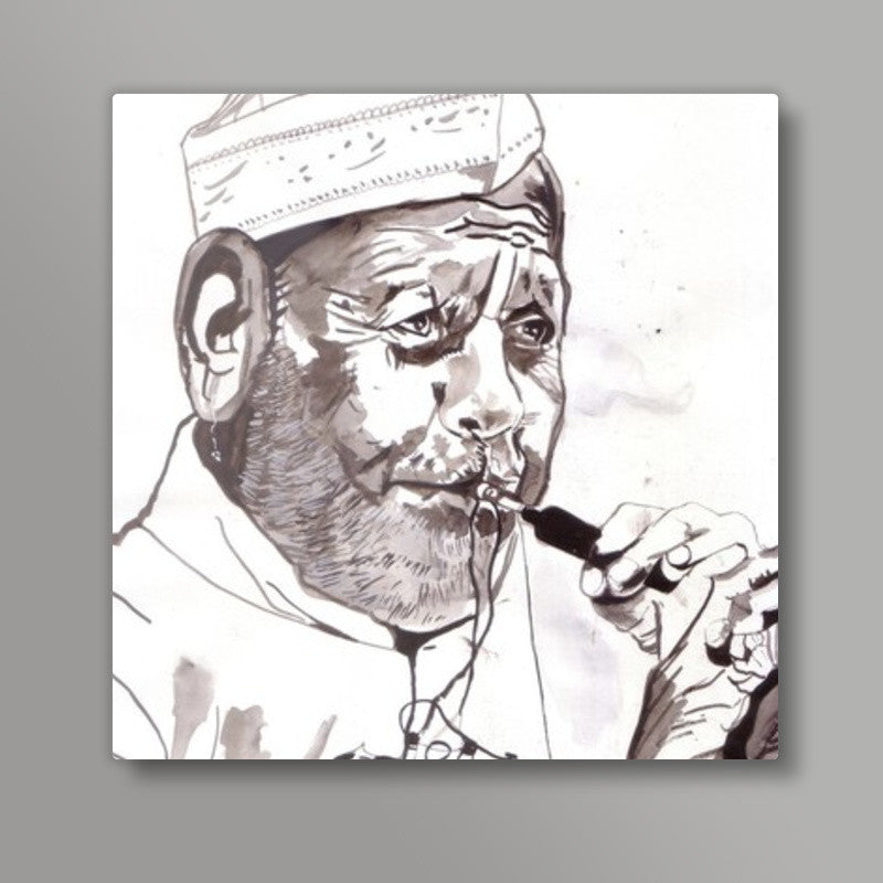 Ustad Bismillah Khan dedicated his life to music  Square Art Prints