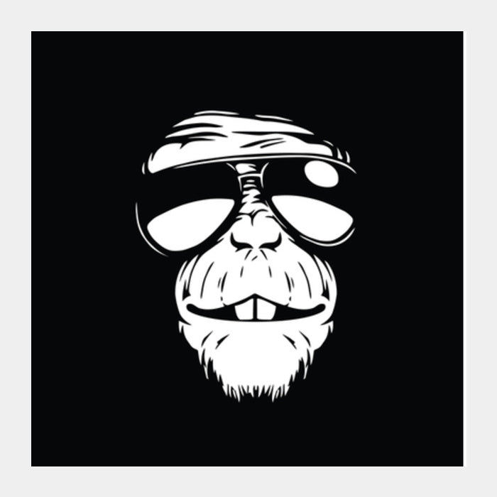 Monkey Glasses Square Art Prints