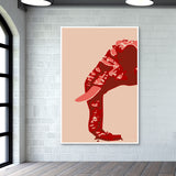 Abstract Elephant Red Wall Clock