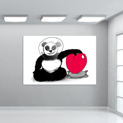 Pandas Street Hearts Corner Wall Art