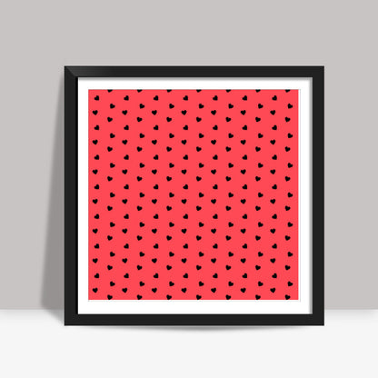Red and Black Hearts Square Art Prints