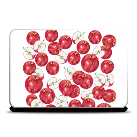 Cute Red Apples Watercolor Fruit Pattern Laptop Skins