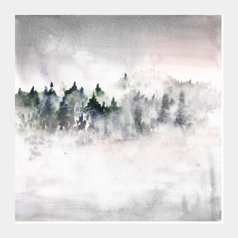 Winter mist Square Art Prints