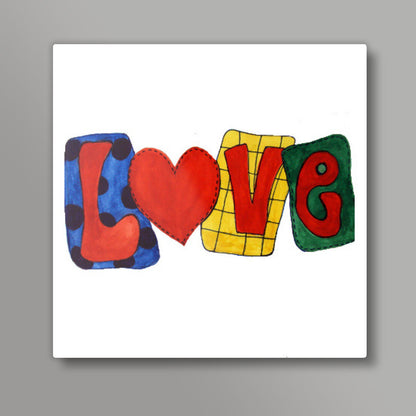 Love Text Square Art Print